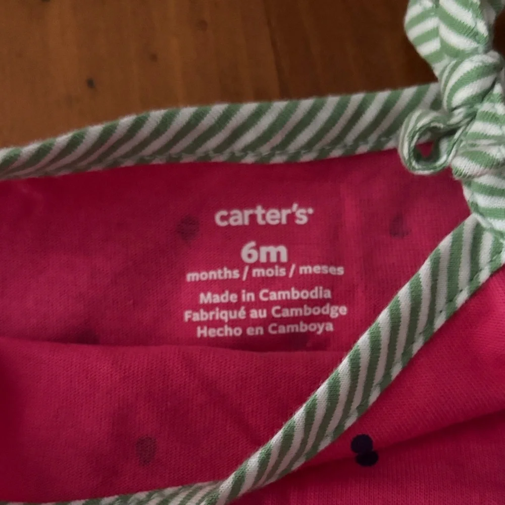 Carter's Pink and Green Diaper Cover Dress